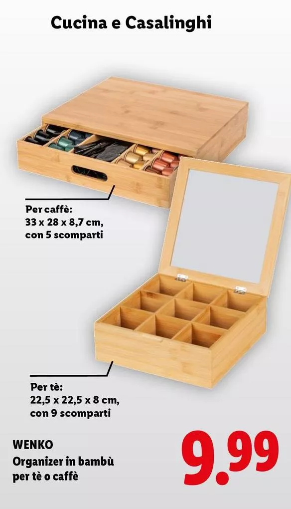 Wenko - Organizer In Bambu Per Te O Caffe