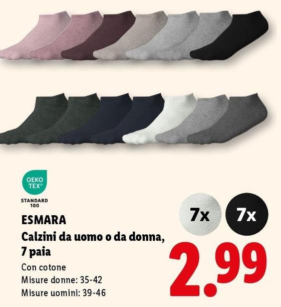 Esmara - Calzini Da Uomo O Da Donna, 7 Paia