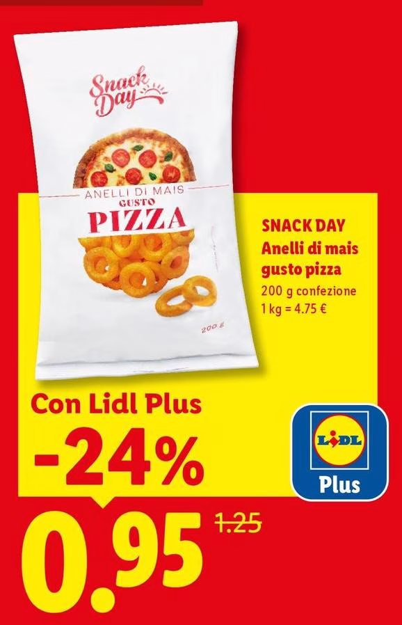 Snack Day - Anelli Di Mais Gusto Pizza