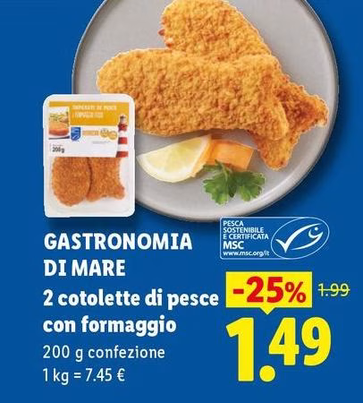 Gastronomia Di Mare - 2 Cotolette Di Pesce Con Formaggio