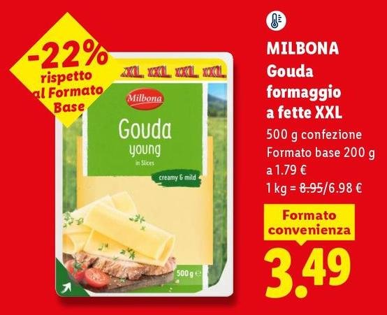 Milbona - Gouda Formaggio A Fette Xxl