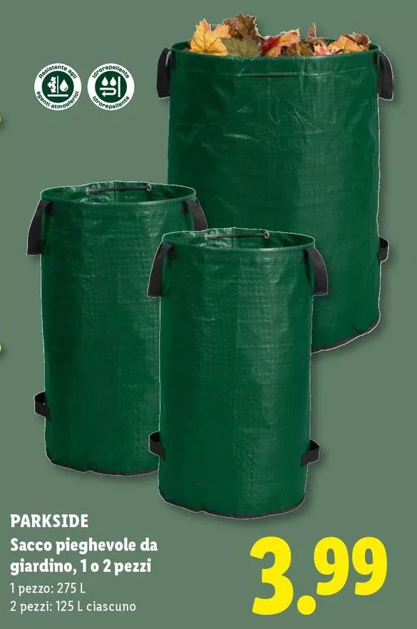 Parkside - Sacco Pieghevole Da Giardino, 1 O 2 Pezzi