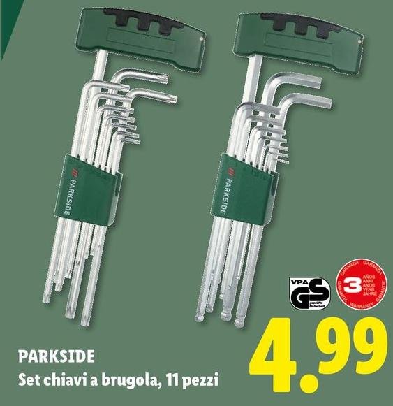 Parkside - Set Chiavi A Brugola, 11 Pezzi