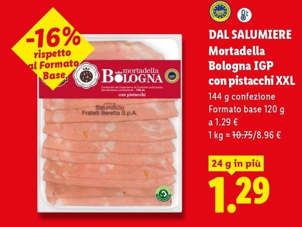 Dal salumiere - Mortadella Bologna IGP Con Pistacchi Xxl