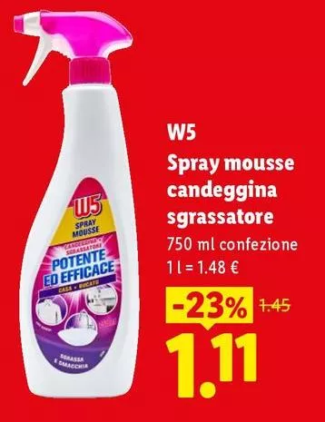 W5 -  Spray Mousse Candeggina Sgrassatore
