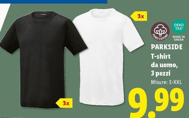 Parkside - T-Shirt Da Uomo, 3 Pezzi