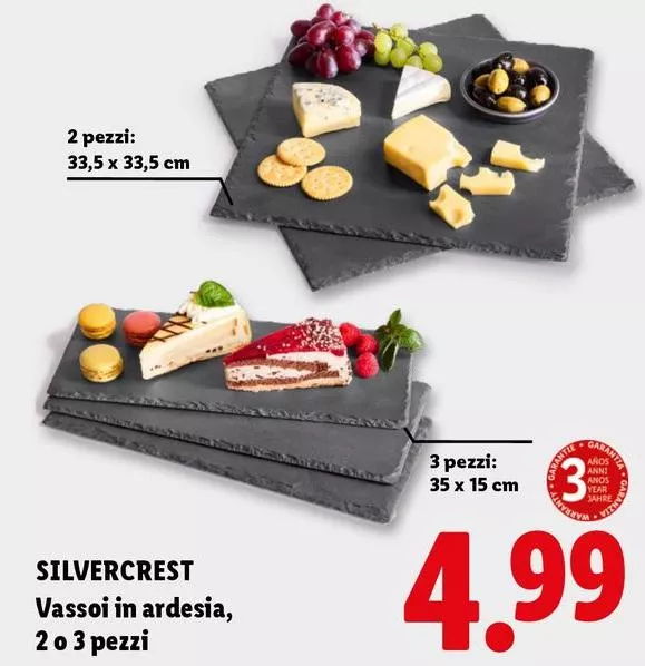 Silvercrest - Vassoi In Ardesia, 2 O 3 Pezzi