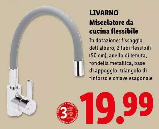Livarno - Miscelatore Da Cucina Flessibile