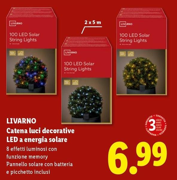 Livarno - Catena Luci Decorative Led A Energia Solare