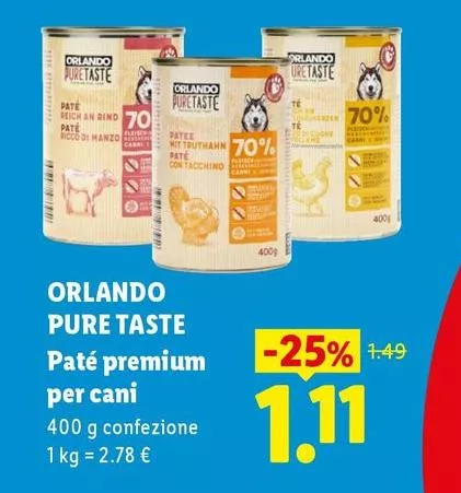 Orlando - Pure Taste Pate Premium Per Cani