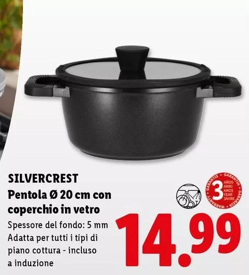 Silvercrest - Pentola Ø 20 Cm Con Coperchio In Vetro