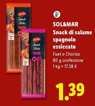 Sol & Mar - Snack Di Salame Spagnolo Essiccato