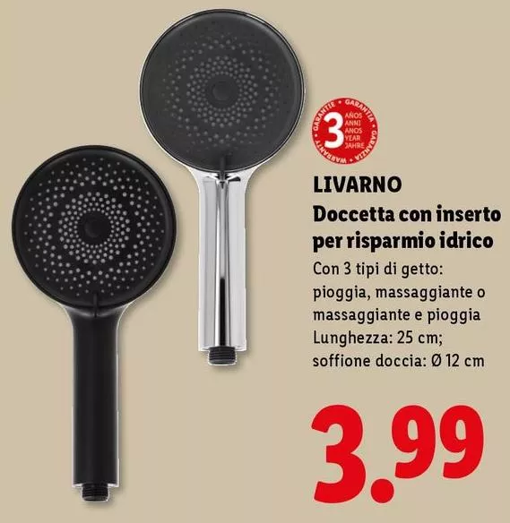 Livarno - Doccetta Con Inserto Per Risparmio Idrico