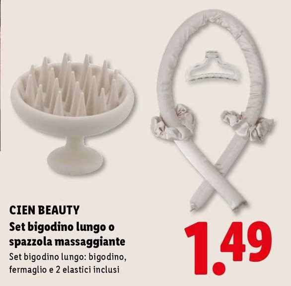 Cien Beauty - Set Bigodino Lungo O Spazzola Massaggiante