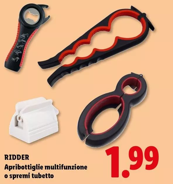Ridder - Apribottiglie Multifunzione O Spremi Tubetto