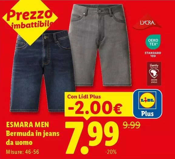 Esmara - Bermuda In Jeans Da Uomo