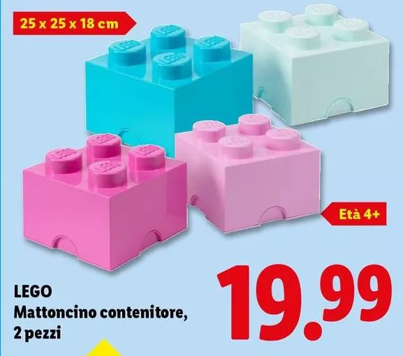 Lego - Mattoncino Contenitore/2 Pezzi