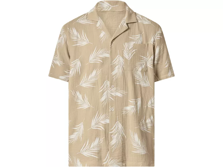 Camicia a maniche corte in mussola da uomo