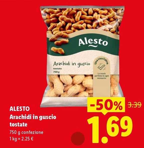 Alesto - Arachidi In Guscio Tostate