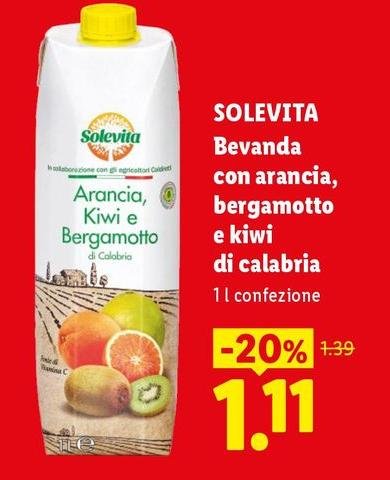 Solevita - Bevanda Con Arancia, Bergamotto E Kiwi Di Calabria