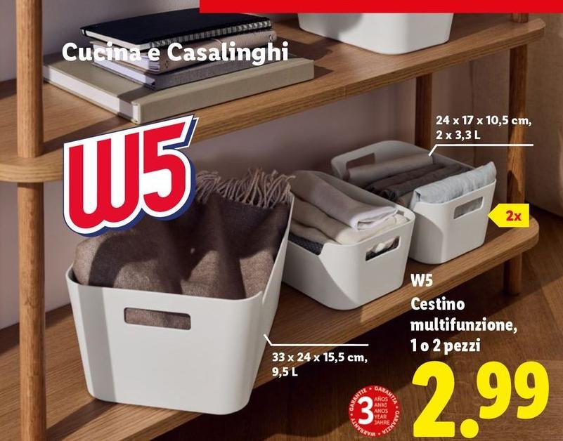 W5 - Cestino Multifunzione/1 O 2 Pezzi