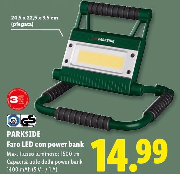 Parkside - Faro Led Con Power Bank