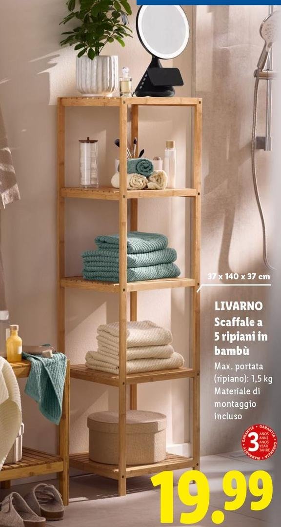 Livarno - Scaffale A 5 Ripiani In Bambu