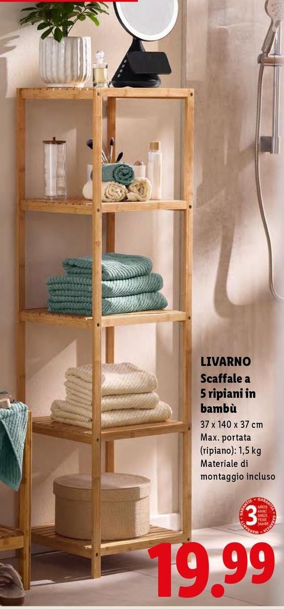 Livarno - Scaffale A 5 Ripiani In Bambu