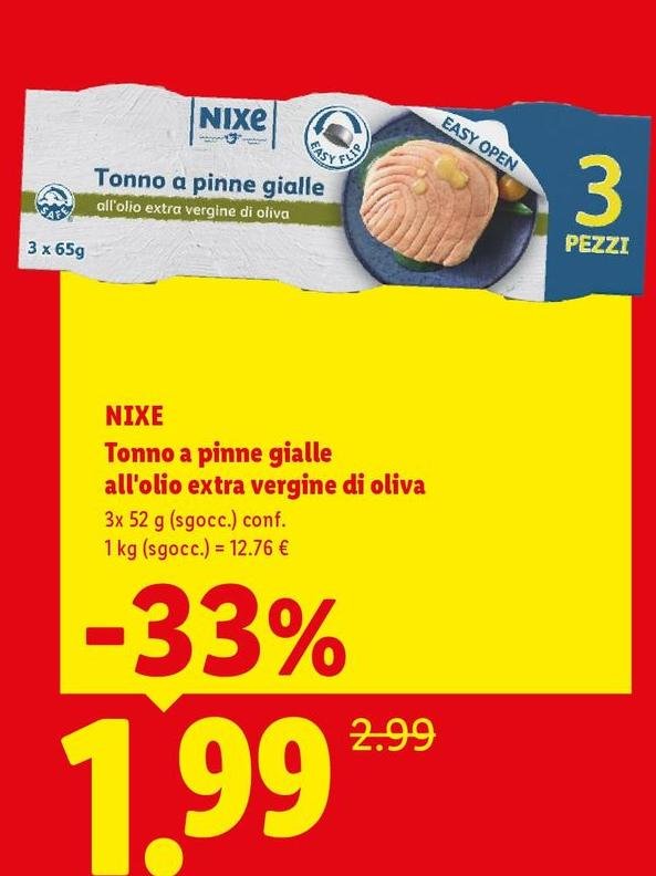 Nixe - Tonno A Pinne Gialle All'Olio Extra Vergine Di Oliva