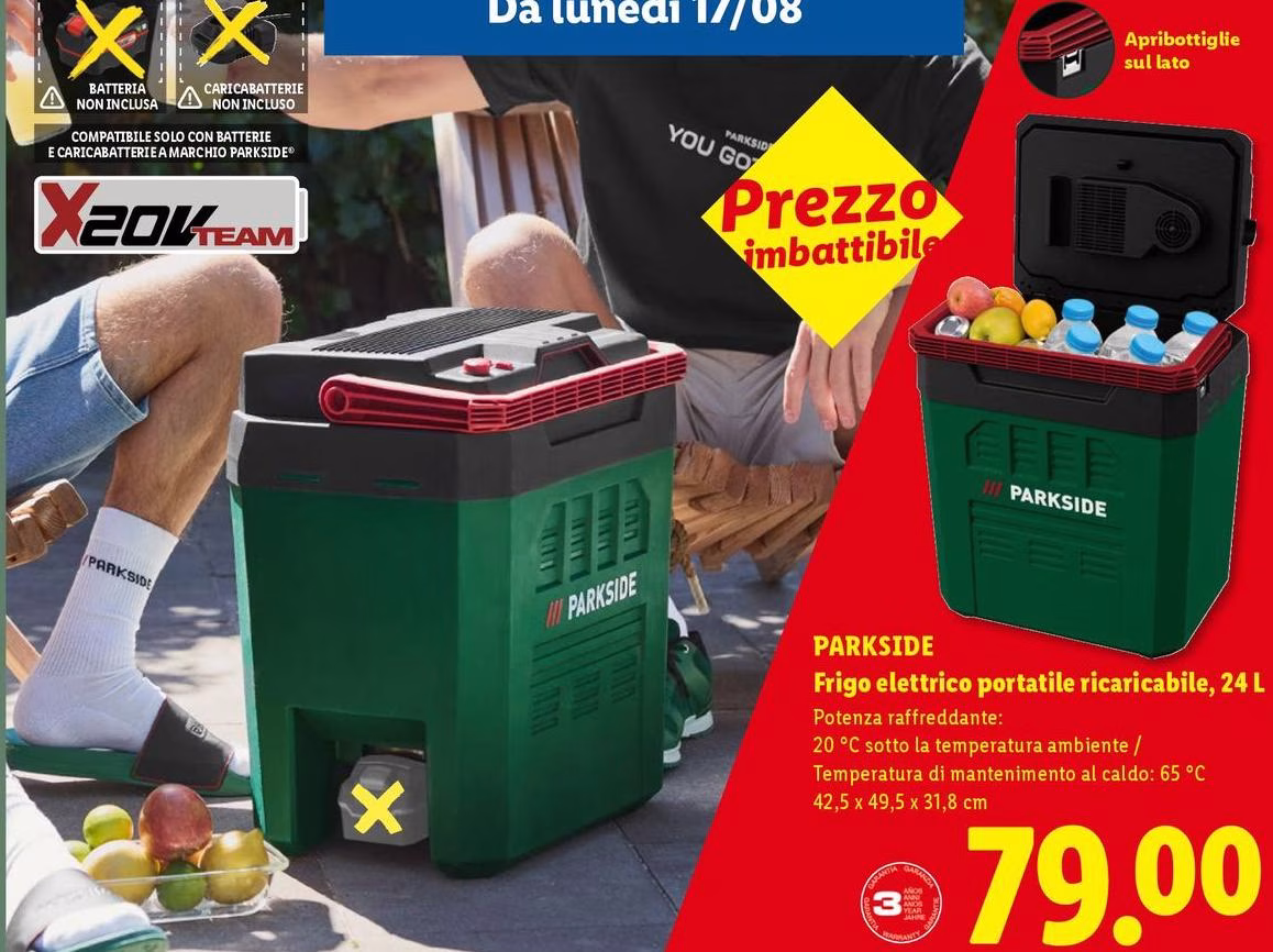Parkside - Figo Elettrico Pertatile Ricaricabile, 24 L