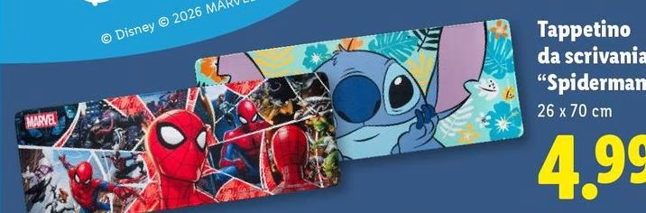 Tappetino Da Scrivania "Spiderman, Stitch"