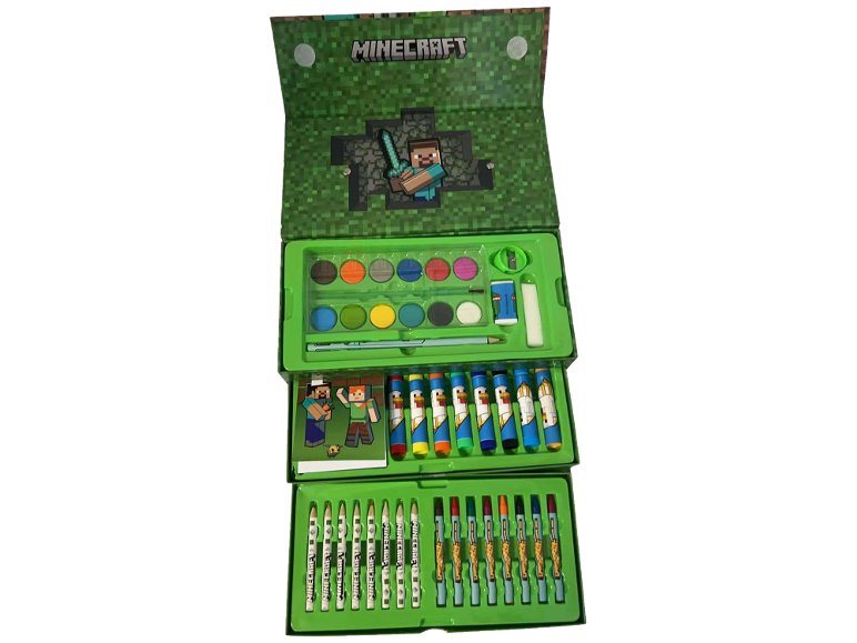 Valigetta per colorare, 42 pezzi "Minecraft, Pokémon, Stitch, Squishmallows"