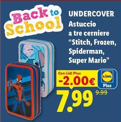 Undercover - Astuccio A Tre Cerniere "Stitch, Frozen, Spiderman, Super Mario"