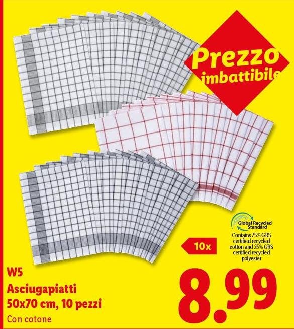 W5 - Asciugapiatti 50x70 Cm, 10 Pezzi