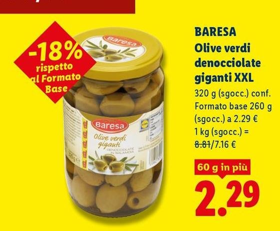 Baresa - Olive Verdi Denocciolate Giganti Xxl