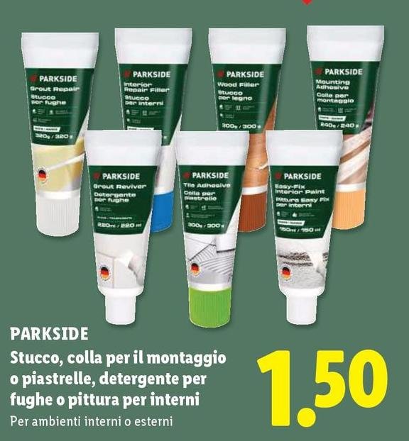 Parkside - Stucco, Colla Per Il Montaggio O Piastrelle, Detergente Per Fughe O Pittura Per Interni