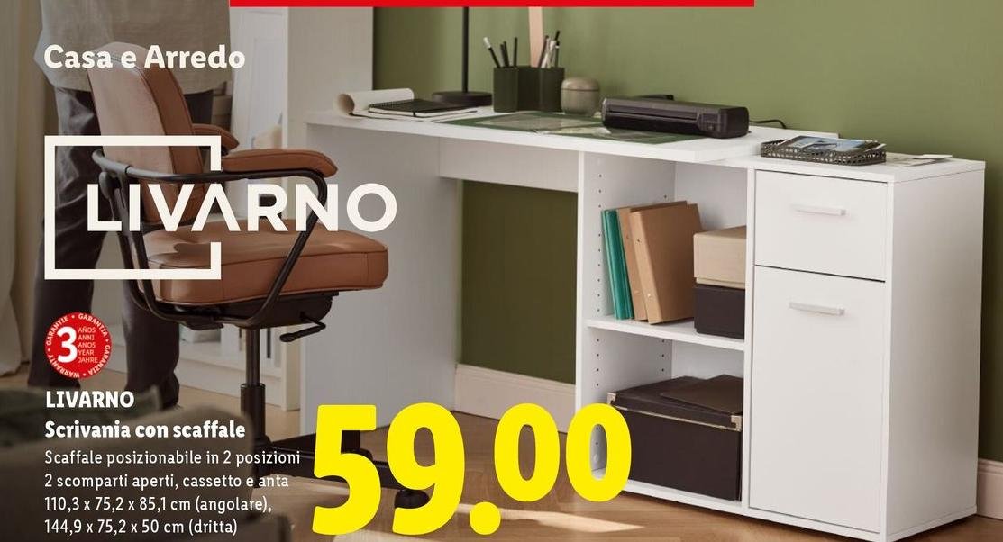 Livarno - Scrivania Con Scaffale