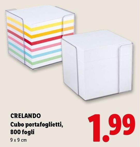 Crelando - Cubo Portafoglietti, 800 Fogli