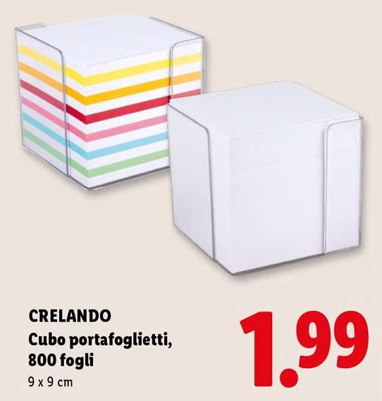 Crelando - Cubo Portafoglietti, 800 Fogli