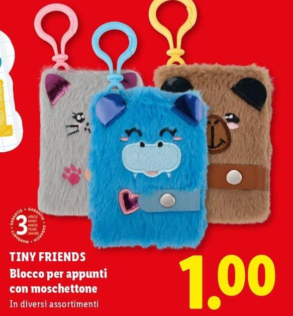 Tiny Friends - Blocco Per Appunti Con Moschettone