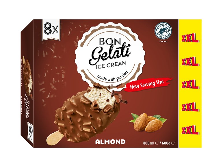 Stecco gelato alla vaniglia Bourbon con mandorle XXL