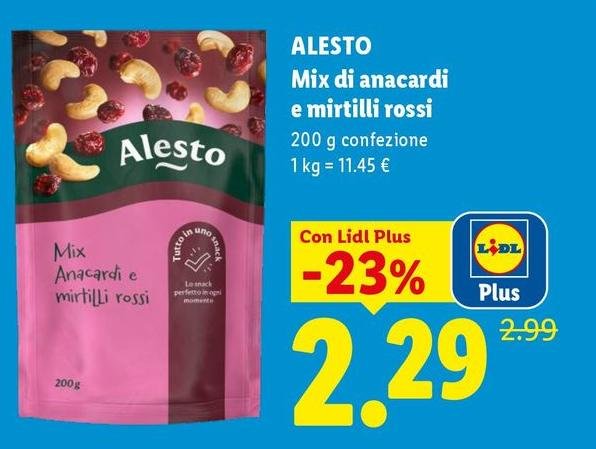 Alesto - Mix Di Anacardi E Mirtilli Rossi