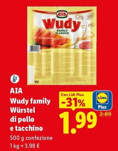 Aia - Wudy Family Würstel Di Pollo E Tacchino