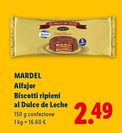 Mardel - Alfajor Biscotti Ripieni Al Dulce De Leche
