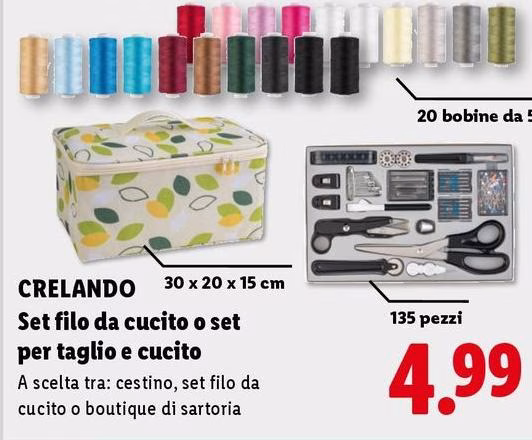 Crelando - Set Filo Da Cucito O Set Per Taglio E Cucito
