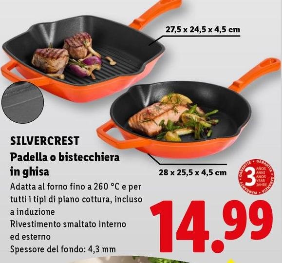 Silvercrest - Padella O Bistecchiera In Ghisa