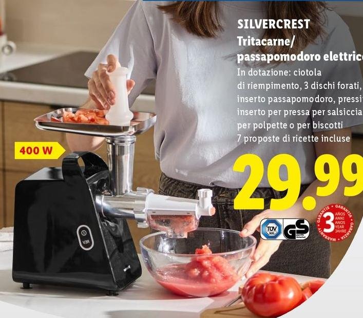 Silvercrest - Tritacarne/ Passapomodoro Elettrico