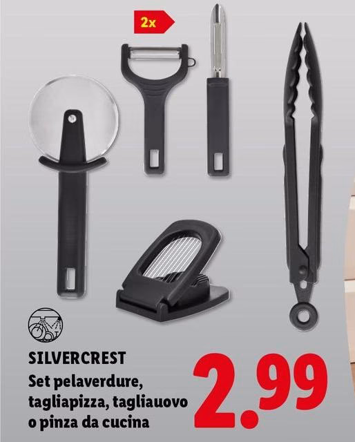 Silvercrest - Set Pelaverdure, Tagliapizza, Tagliauovo O Pinza Da Cucina