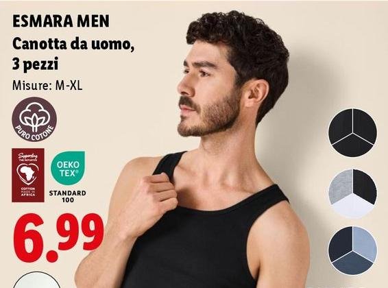 Esmara - Canotta Da Uomo, 3 Pezzi