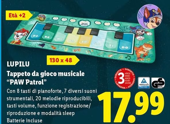 Lupilu - Tappeto Da Gioco Musicale "Paw Patrol"